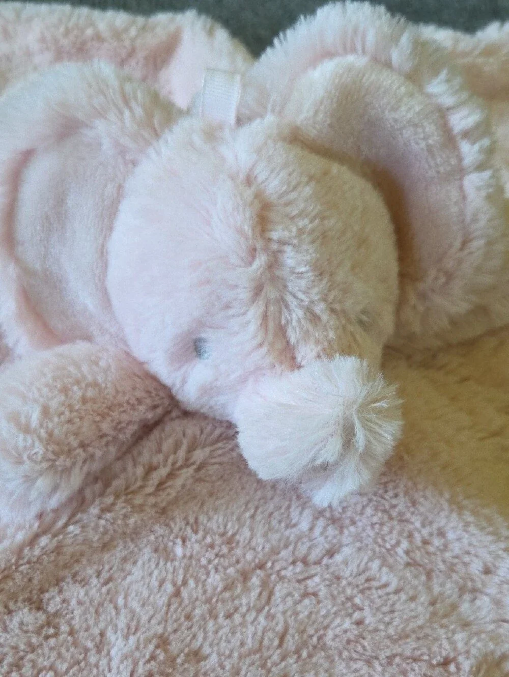 Oobles Plush Pink Elephant Lovey Blanket